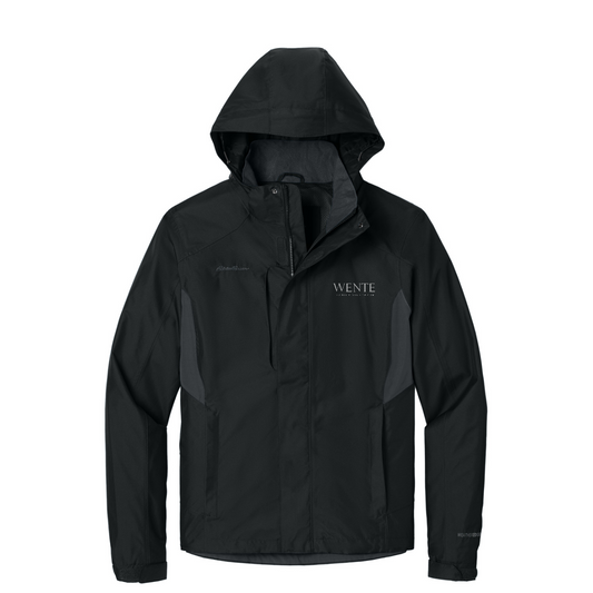 Eddie Bauer Rain Jacket — Black/ Steel Grey